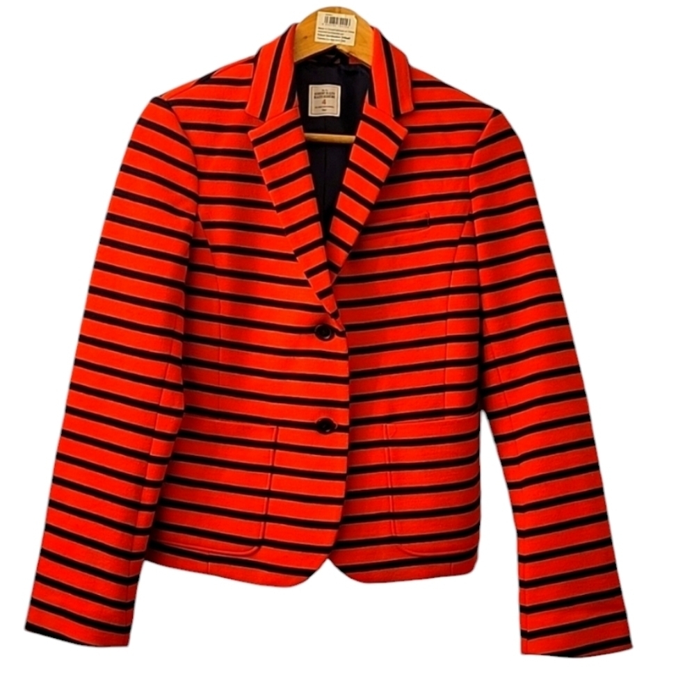 Long Sleeve Red Striped Blazer Academy Blazer Size 4